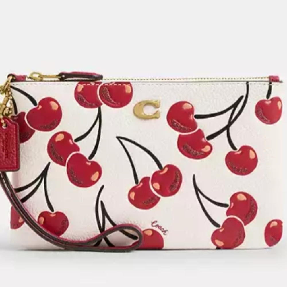 Boxed Essential Small Wristlet With Cherry Print
